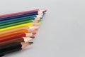 Color pencils on gray background Royalty Free Stock Photo