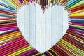 Color pencils with heart shape Royalty Free Stock Photo