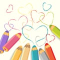 Color Pencils with Hearts.