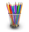 Color pencils in holder