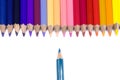 Color Pencils Isolated on Pure White Background, One Pencil Is O Royalty Free Stock Photo