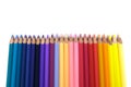 Color Pencils for Kids Facing Up on Pure White Background Royalty Free Stock Photo