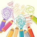 Color pencils with line