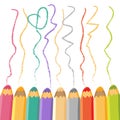 Color pencils with line