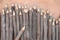 Color Pencils made of branches Royalty Free Stock Photo