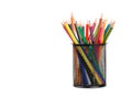 Color pencils in a pail Royalty Free Stock Photo