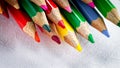 Color pencils, pastel abstract background. Artist sketching stationary creativity for students in school. Macro object set of Royalty Free Stock Photo