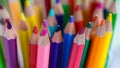 Color pencils, pastel abstract background. Artist sketching stationary creativity for students in school. Macro object set of Royalty Free Stock Photo