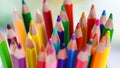 Color pencils, pastel abstract background. Artist sketching stationary creativity for students in school. Macro object set of Royalty Free Stock Photo