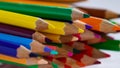 Color pencils, pastel abstract background. Artist sketching stationary creativity for students in school. Macro object set of Royalty Free Stock Photo