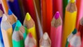 Color pencils, pastel abstract background. Artist sketching stationary creativity for students in school. Macro object set of Royalty Free Stock Photo