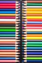 Color Pencils with plastic case isolated on Black Background clo Royalty Free Stock Photo