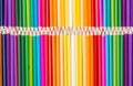 Color pencils rainbow arrangement Royalty Free Stock Photo