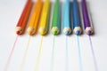 Color pencils in rainbow colors