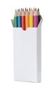 Color pencils set in blank paper box Royalty Free Stock Photo