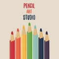 Color pencils set. Pencil art studio. Royalty Free Stock Photo