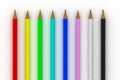 Color pencils specter on white Royalty Free Stock Photo