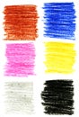 Color pencils strokes set