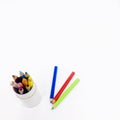 Color pencils of various kinds of colors. Royalty Free Stock Photo