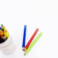 Color pencils of various kinds of colors. Royalty Free Stock Photo