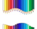 Color pencils wave Royalty Free Stock Photo