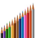 Color pencils in white background