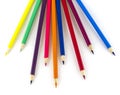 Color pencils on the white background Royalty Free Stock Photo