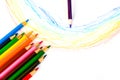 Color pensil in white background