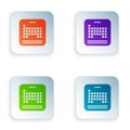 Color Periodic table of the elements icon isolated on white background. Set colorful icons in square buttons. Vector Royalty Free Stock Photo