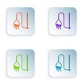 Color Pet cat toy icon isolated on white background. Set colorful icons in square buttons. Vector Royalty Free Stock Photo