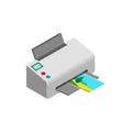 Color photo printer icon, isometric 3d style
