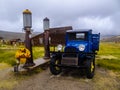 Color photography of an old truck at a gas station Royalty Free Stock Photo