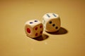 Photography of two White dices Royalty Free Stock Photo