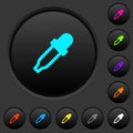 Color picker dark push buttons with color icons