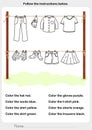 Color the picture - dry clothes in the sun