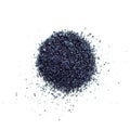 Color pigment powder close up, glitter eyeshadow or powder mica pigment on a white background