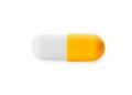 Color pill on white. Medical treatment