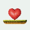 Color pixelated heart in meadow