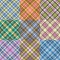 Color plaid patterns set Royalty Free Stock Photo