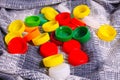 Color plastic caps background Royalty Free Stock Photo