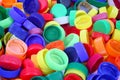 Color plastic caps background Royalty Free Stock Photo