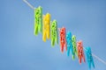 Color plastic clothespegs Royalty Free Stock Photo