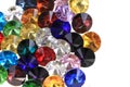 color plastic diamonds isolated