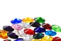 color plastic diamonds isolated