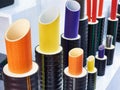 Color plastic pipes for industrial water supply and heating Royalty Free Stock Photo