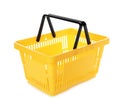 Color plastic shopping basket on white