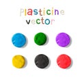 Color plasticine set isolated on a white background. 3d Vector illustration. Royalty Free Stock Photo
