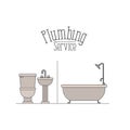 Color poster of bathroom plumbing service