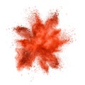 Color powder explosion isolated on white Royalty Free Stock Photo