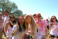 Color powder and huge smiles Spring Festival